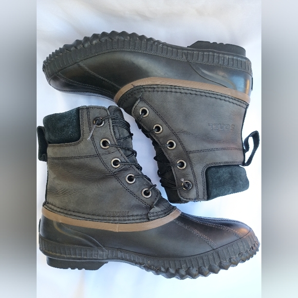 Sorel Duck Boot Waterproof Black Mens Size 10 Athleisure Weather Resistant - Picture 3 of 11